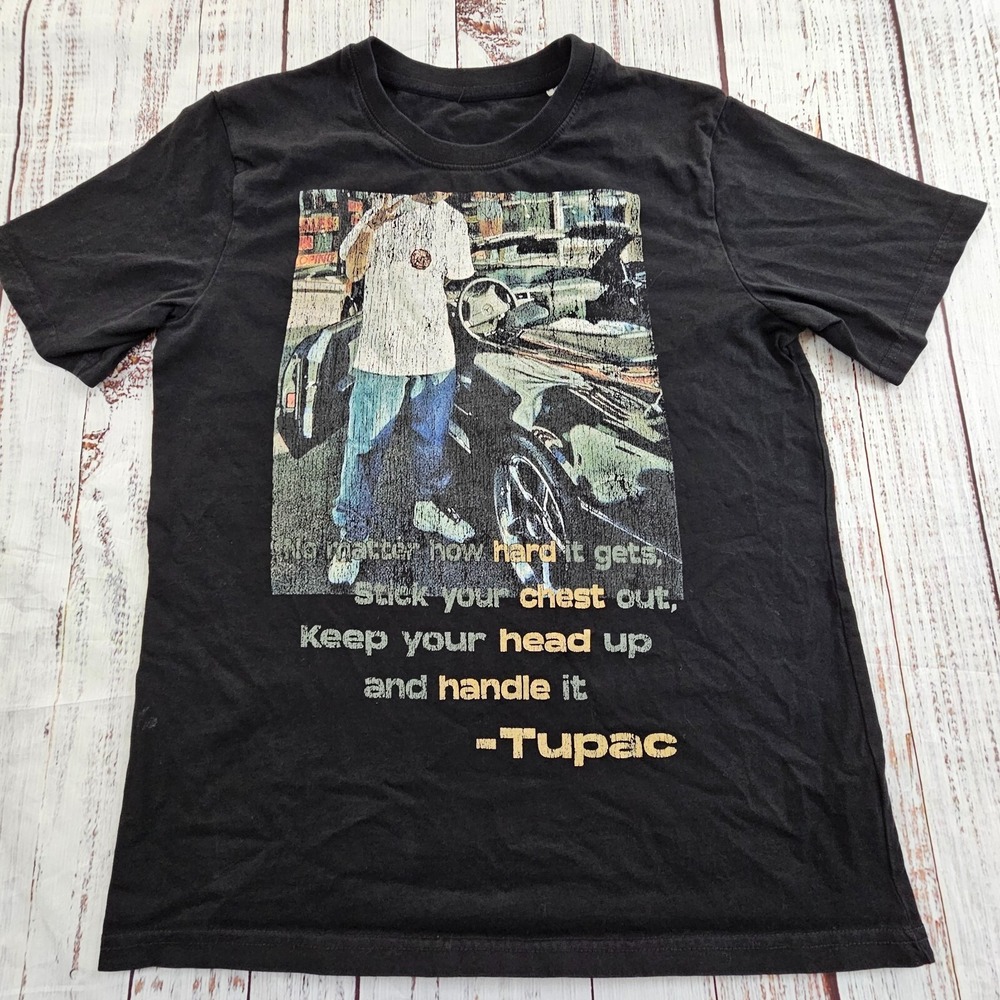 Tupac Quote Black Short Sleeve Cotton T-Shirt Adult XS